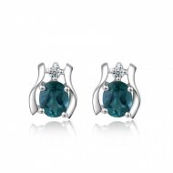Blue Natural Sapphire Secret Garden Gift 925 Sterling Silver Stud Earrings Blue Natural Sapphire Secret Garden Gift 925 Sterling Silver Stud Earrings