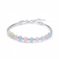 Fashion Natural Colorful Beryl Beads 925 Sterling Silver Bracelet Fashion Natural Colorful Beryl Beads 925 Sterling Silver Bracelet