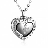 Anniversary Heart Cross 925 Sterling Silver Necklace Perfume/Ashes Holder Anniversary Heart Cross 925 Sterling Silver Necklace Perfume/Ashes Holder