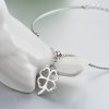 Fashion Four Leaf Clover Open Frame CZ 925 Sterling Silver Bracelet