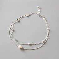 Elegant Double Natural Pearl Beads 925 Sterling Silver Adjustable Bracelet Elegant Double Natural Pearl Beads 925 Sterling Silver Adjustable Bracelet