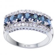 Classic CZ Natural Sapphire 925 Sterling Silver Ring Classic CZ Natural Sapphire 925 Sterling Silver Ring