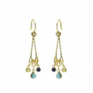 Bohemian Natural Gemstone 925 Sterling Silver Dangling Earrings Bohemian Natural Gemstone 925 Sterling Silver Dangling Earrings