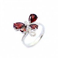 Butterfily Fashion Natural Garnet CZ Solid Sterling Silver Ring Butterfily Fashion Natural Garnet CZ Solid Sterling Silver Ring